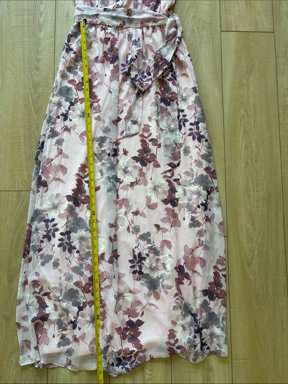 Nine West - Size 4 - Floral Pink Halter Maxi Dress - Picture 5 of 5